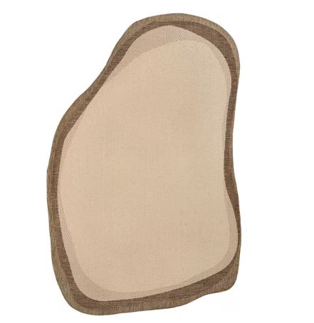 Wyatt Modern Rustic Abstract Beige/Brown 5 ft. x 8 ft. Indoor/Outdoor Shaped Area Rug
