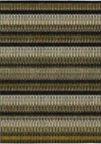 Brown, Ivory, Black 8 ft. x 10 ft. Woven Striped Polyester Rectangle Indoor / Outdoor Area Rug