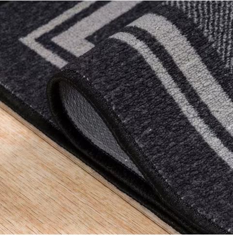 5 X 7 Black Carmel Bordered Non Slip Indoor Area Rug