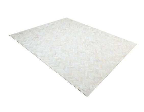 10' x 14' Cream Ivory Meir Handmade Contemporary Cowhide Area Rug
