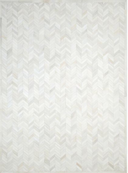 10' x 14' Cream Ivory Meir Handmade Contemporary Cowhide Area Rug