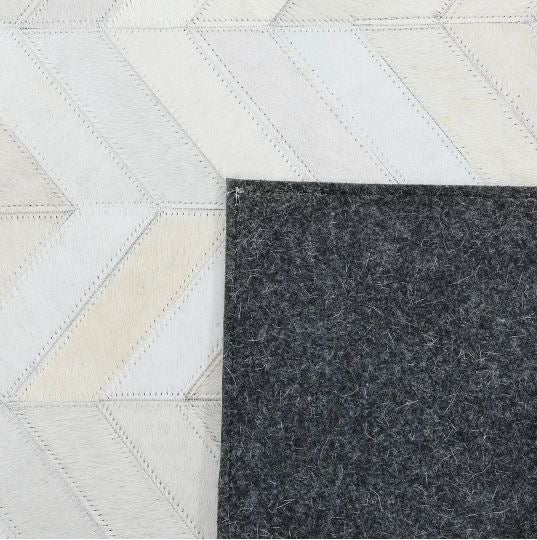 10' x 14' Cream Ivory Meir Handmade Contemporary Cowhide Area Rug