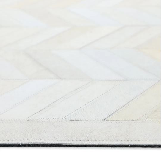 10' x 14' Cream Ivory Meir Handmade Contemporary Cowhide Area Rug