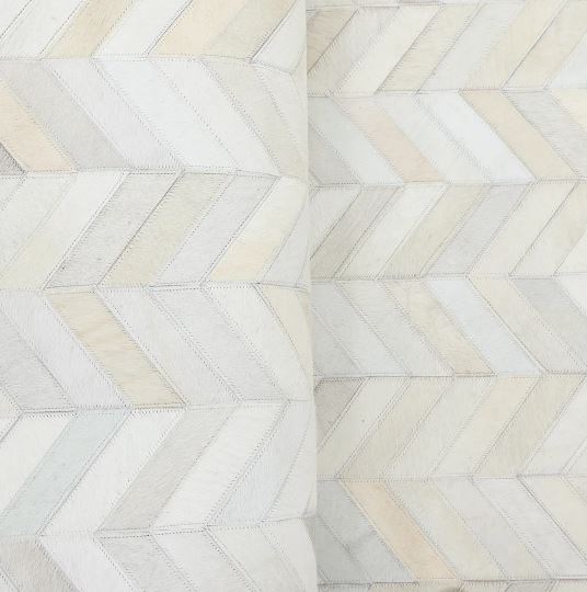 10' x 14' Cream Ivory Meir Handmade Contemporary Cowhide Area Rug