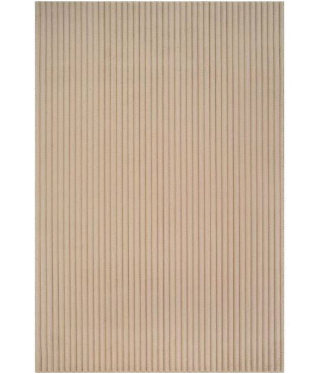 UltraPlush Touch 8 ft. x 10 ft. Beige Non-Slip Rubber Back Washable Polyester Stripes Indoor Area Rug