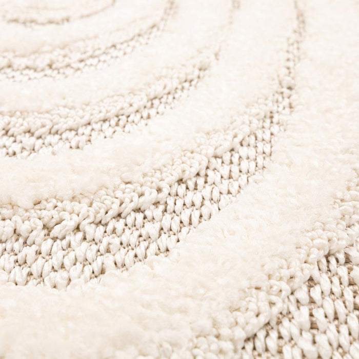 LUXE WEAVERS Abstract Swirl Cream 8x10 Area Rug, Modern Shapes Carpet