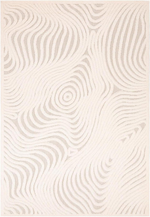 LUXE WEAVERS Abstract Swirl Cream 8x10 Area Rug, Modern Shapes Carpet