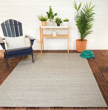 Woven Rope Cream 9 ft. x 12 ft. Indoor/Outdoor Patio Area Rug