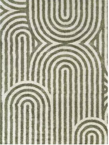 8 ft. x 10 ft. Gerhard Green  Stripe Area Rug