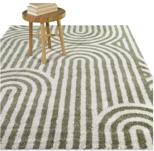 8 ft. x 10 ft. Gerhard Green  Stripe Area Rug