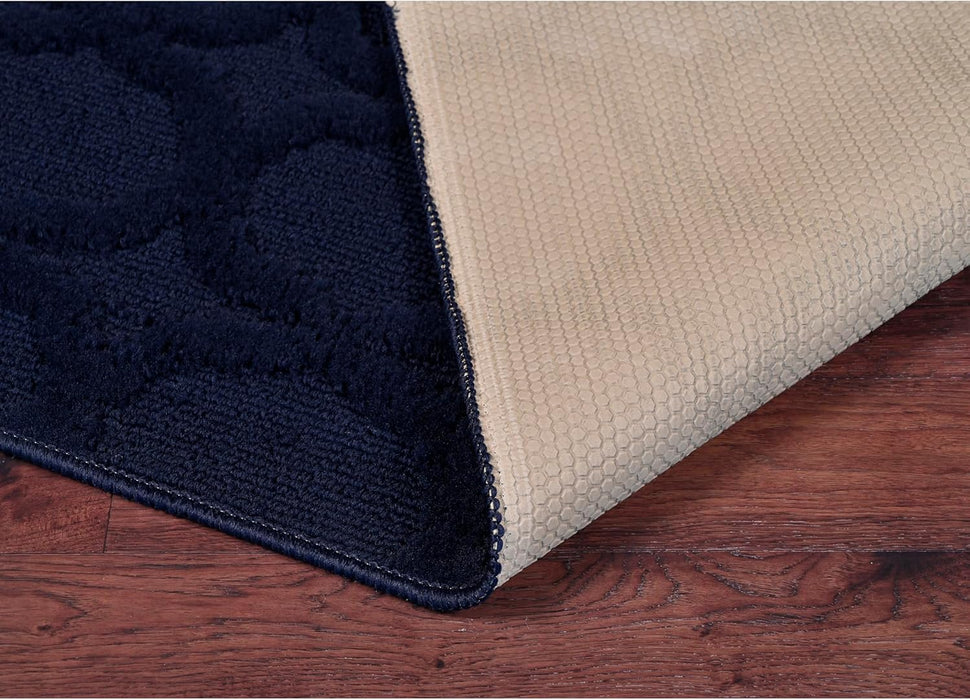 12 Ft. X 15 Ft. Navy Blue Garland Rug Sparta Non Slip Polypropylene  Area Rug- Ideal for Living Rooms & Hallways, Stylish & Durable for High-Traffic Areas