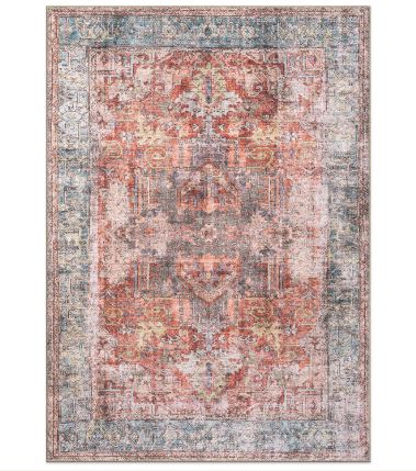 10' x 14' Vintage Inspired Distressed Machine Washable Area Rug