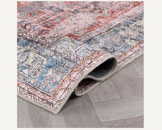 10' x 14' Vintage Inspired Distressed Machine Washable Area Rug