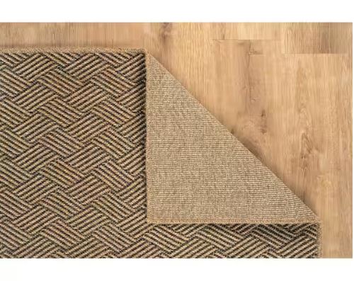 Haven 6 ft. x 9 ft. Natural Basketweave Washable Easy Jute Modern Indoor Outdoor Area Rug