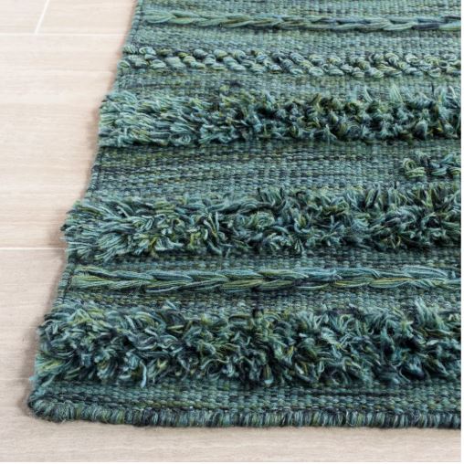 Vermont VRM901 Hand Woven Indoor Area Rug - Dark Green/Black - 9'x12' - Safavieh