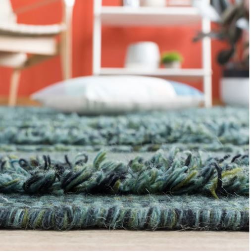 Vermont VRM901 Hand Woven Indoor Area Rug - Dark Green/Black - 9'x12' - Safavieh