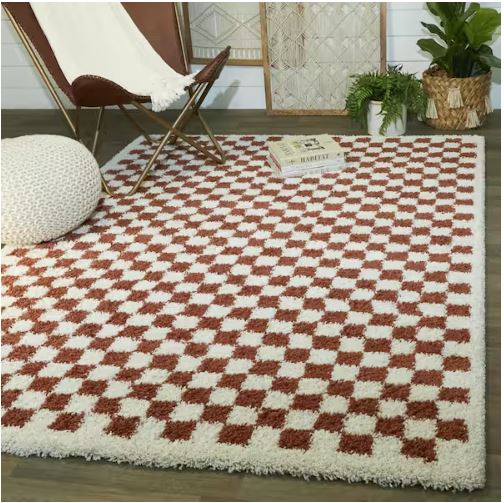 Covey Burnt Orange 7 ft. 10 in. x 10 ft. Geometric Area Rug