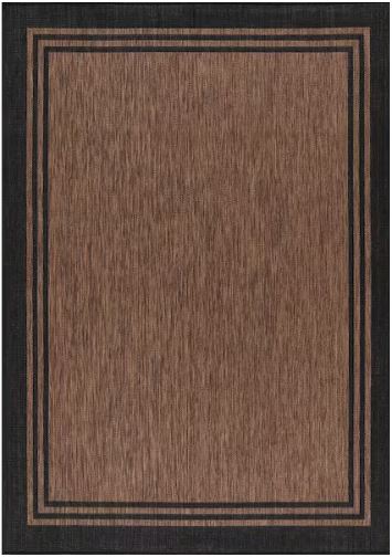 8 X 10 Gold Black Aloha Washable Bordered Indoor Outdoor Area Rug