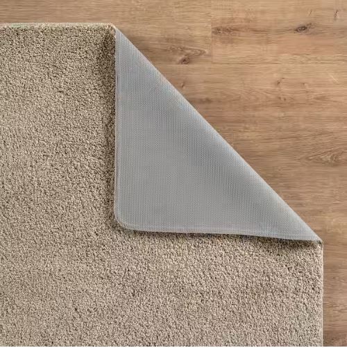 6 ft. x 9 ft. Beige Silky Solid Plus Thick Pile Non Slip Easy Clean Non Shedding Modern Indoor Area Rug