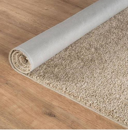 6 ft. x 9 ft. Beige Silky Solid Plus Thick Pile Non Slip Easy Clean Non Shedding Modern Indoor Area Rug