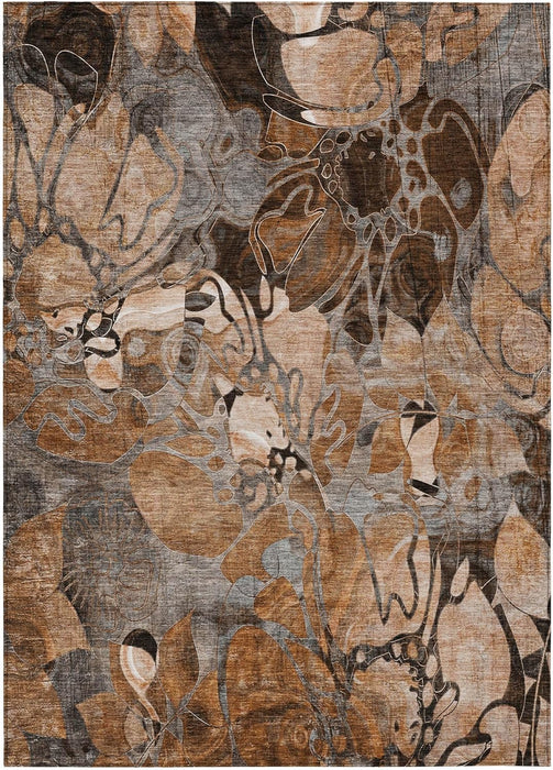 Addison Rugs Chantille ACN558 Orange 8' x 10 Indoor Outdoor Area Rug, Stain Resistant, Machine Washable, Non Shedding, Bedroom, Living Room, Dining Room, Kitchen Rug