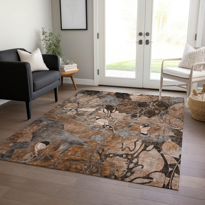 Addison Rugs Chantille ACN558 Orange 8' x 10 Indoor Outdoor Area Rug, Stain Resistant, Machine Washable, Non Shedding, Bedroom, Living Room, Dining Room, Kitchen Rug