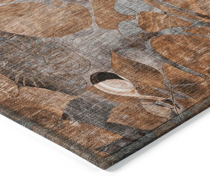 Addison Rugs Chantille ACN558 Orange 8' x 10 Indoor Outdoor Area Rug, Stain Resistant, Machine Washable, Non Shedding, Bedroom, Living Room, Dining Room, Kitchen Rug