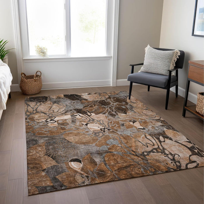 Addison Rugs Chantille ACN558 Orange 8' x 10 Indoor Outdoor Area Rug, Stain Resistant, Machine Washable, Non Shedding, Bedroom, Living Room, Dining Room, Kitchen Rug