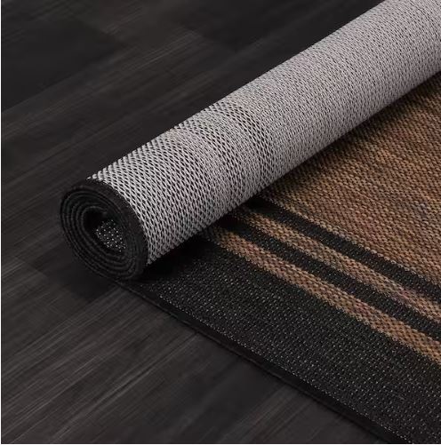8 X 10 Gold Black Aloha Washable Bordered Indoor Outdoor Area Rug