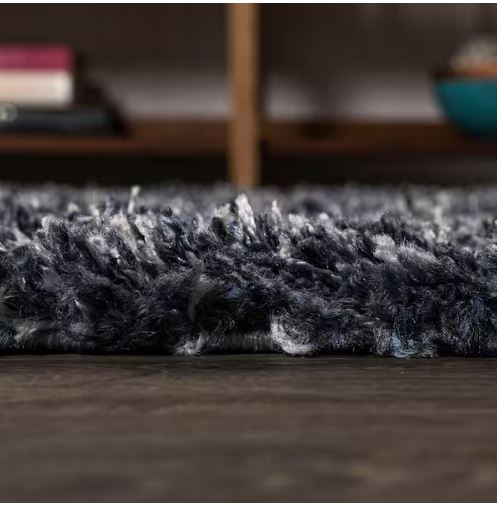 Mercer Shag Plush Denim Blue 8 ft. x 10 ft. Area Rug
