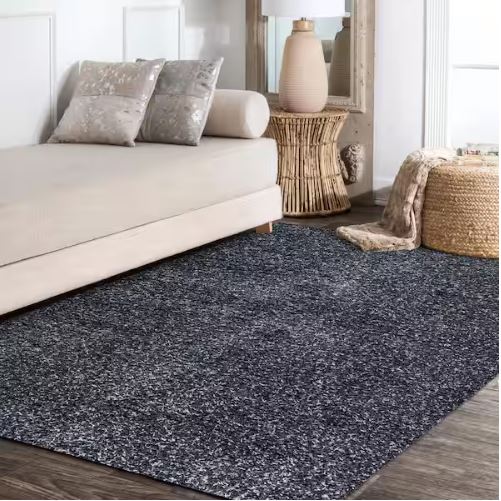Mercer Shag Plush Denim Blue 8 ft. x 10 ft. Area Rug