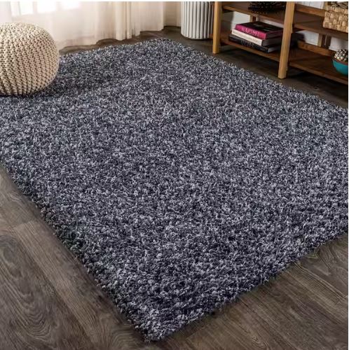 Mercer Shag Plush Denim Blue 8 ft. x 10 ft. Area Rug