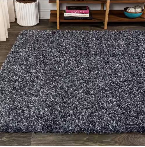 Mercer Shag Plush Denim Blue 8 ft. x 10 ft. Area Rug