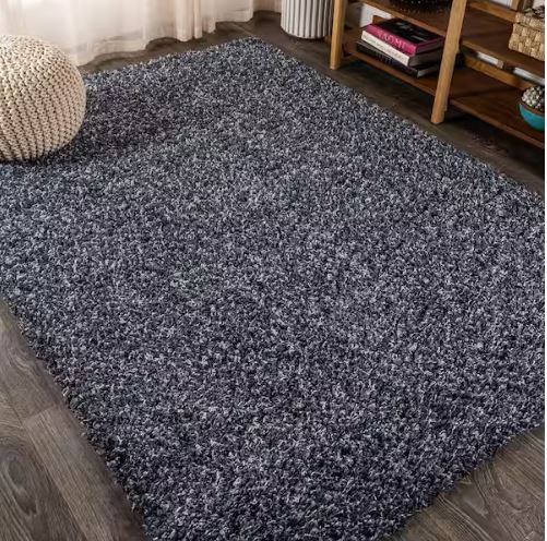 Mercer Shag Plush Denim Blue 8 ft. x 10 ft. Area Rug