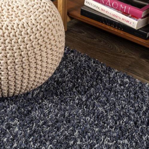 Mercer Shag Plush Denim Blue 8 ft. x 10 ft. Area Rug