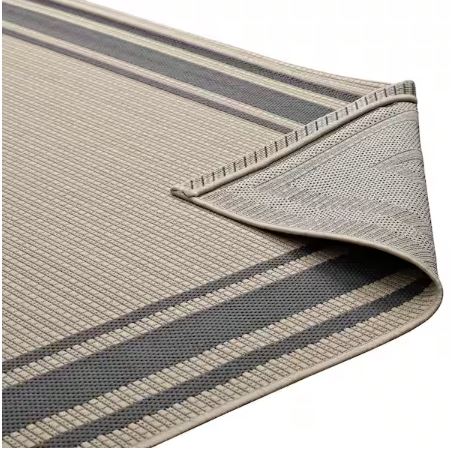 8 ft. x 10 ft. Rim Solid Border Borderline Indoor and Outdoor Area Rug in Gray and Beige