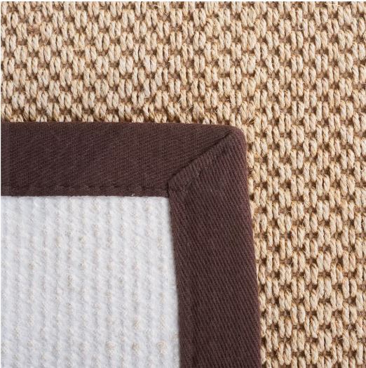 6'x6' Square Natural Fiber Trinidad Skid Resistant Power Loomed Indoor Area Rug - Maize/Brown - - Safavieh