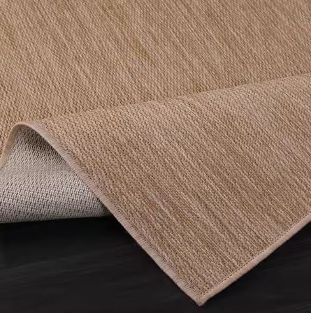 6 X 9 Jute Aloha Washable Solid Indoor Outdoor Area Rug