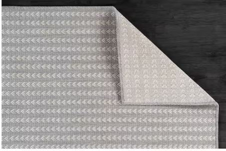 6 ft. x 9 ft. Arrow Gray Chevron Striped Washable Indoor Outdoor Area Rug