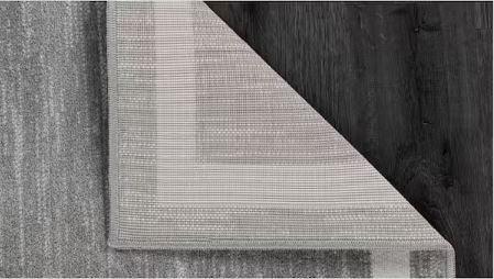 Aura Gray 5 ft. x 7 ft. Washable Modern Bordered Indoor Outdoor Area Rug