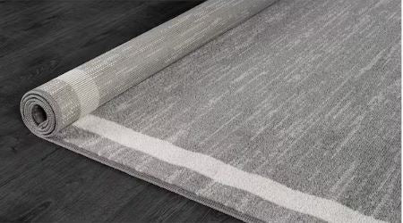 Aura Gray 5 ft. x 7 ft. Washable Modern Bordered Indoor Outdoor Area Rug