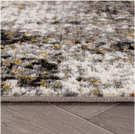8 ft. ROUND Adare Contemporary Abstract Yellow Area Rug