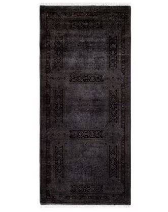 3 ft. 1 in. x 6 ft. Hand Made Hand Knotted Overdyed Gray Runner Wool Indoor Area Rug