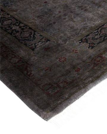 3 ft. 1 in. x 6 ft. Hand Made Hand Knotted Overdyed Gray Runner Wool Indoor Area Rug