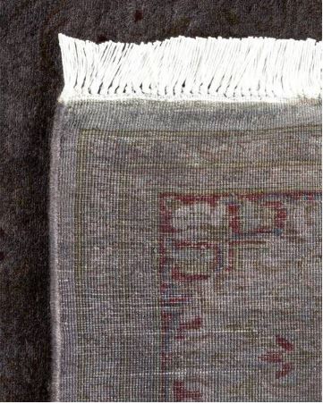 3 ft. 1 in. x 6 ft. Hand Made Hand Knotted Overdyed Gray Runner Wool Indoor Area Rug