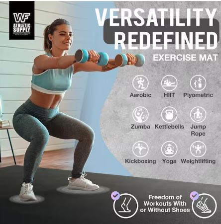 Black 60 in. W x 84 in. L x 7mm T Large Premium Vinyl Gym Flooring Mat Heavy-Duty Workout Mat Covers 35 sq. ft.