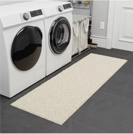 Cozy Plush Non-Slip Rubberback Soft Cream 3 ft. x 5 ft. Indoor Bedroom Runner Rug