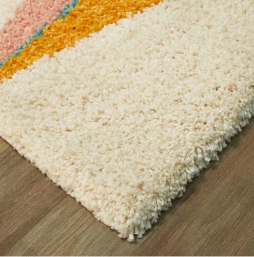 Levine Orange 3 ft. x 7 ft. Geometric Shag Runner Rug