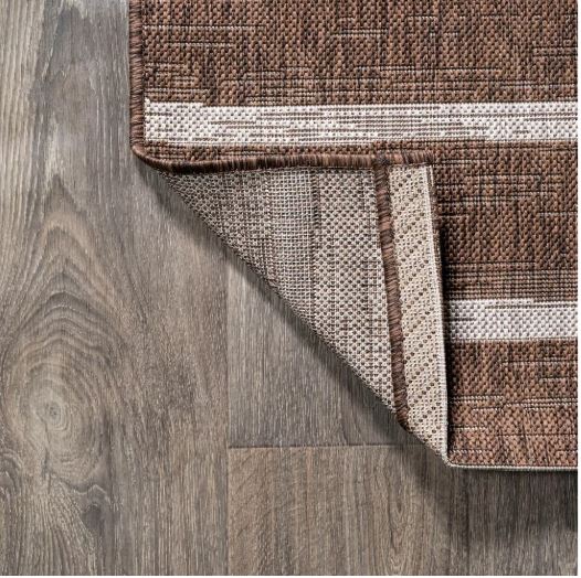 JONATHAN Y Colonia Berber Stripe Brown/Beige 3 ft. x 5 ft. Indoor/Outdoor Area Rug, Non-Shedding, Easy-Clean