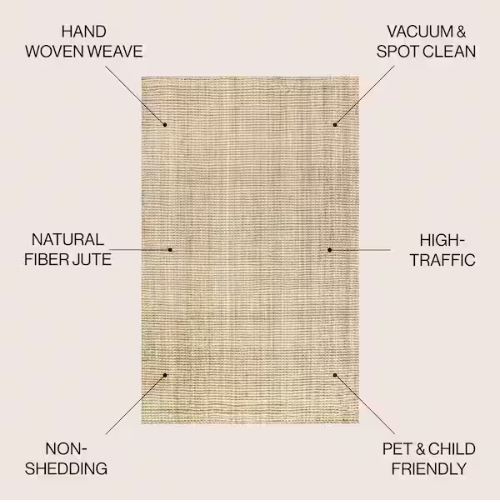 Hiro Hand Woven Chunky Jute Ivory 5 ft. x 8 ft. Area Rug